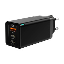 Сетевое зарядное устройство Baseus Quick GaN Travel QC4.0+PD3.0 65W USB+2Type-C 5A Черный