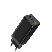Сетевое зарядное устройство Baseus Quick GaN Travel QC4.0+PD3.0 65W USB+2Type-C 5A Черный