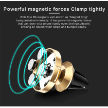 Автодержатель для телефона магнитный Baseus Small Ears в воздуховод Золотистый