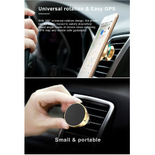 Автодержатель для телефона магнитный Baseus Small Ears в воздуховод Золотистый