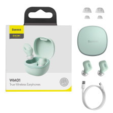 Беспроводные Bluetooth наушники Baseus Encok TWS WM01 Зелёный