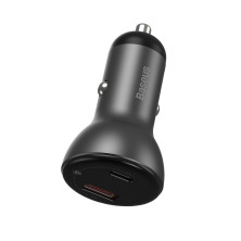 Автомобільний зарядний пристрій Baseus Digital Display QC 4.0 + PD3.0 PPS 45W USB + Type-C 5A Чорний