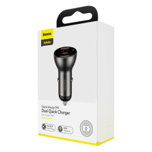 Автомобільний зарядний пристрій Baseus Digital Display QC 4.0 + PD3.0 PPS 45W USB + Type-C 5A Чорний