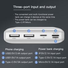 УМБ Baseus Mini JA 30000mAh 15W 3A с технологией PD Белый
