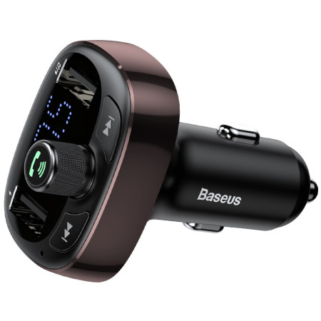 FM-трансмиттер Baseus T-Typed MP3 Car Charger S-09 2USB 3.4A Коричневый (CCALL-TM12)