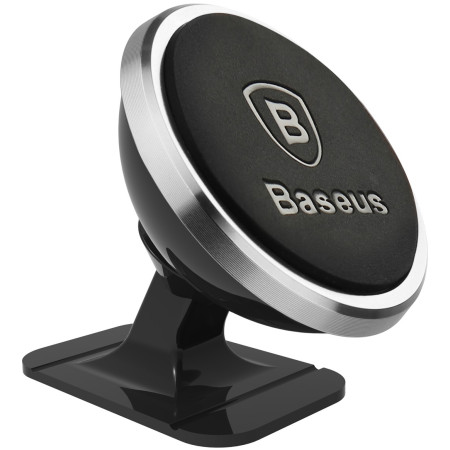 Автотримач для телефону магнітний Baseus 360-degree Rotation Magnetic Mount на торпедо Сріблястий