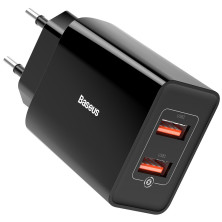Сетевое зарядное устройство Baseus Speed Mini QC Dual U QC3.0 18W 2USB 3A Черный
