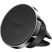 Автодержатель для телефона магнитный Baseus Small Ears Genuine Leather Type в воздуховод Черный