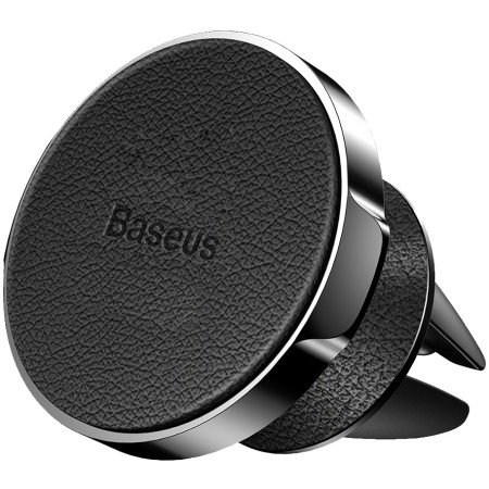 Автотримач для телефону магнітний Baseus Small Ears Genuine Leather Type в повітропровід Чорний