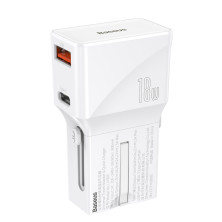 Сетевое зарядное устройство Baseus Universal Conversion PPS QC3.0+PD3.0 18W USB+Type-C 3A Универсальное Белый