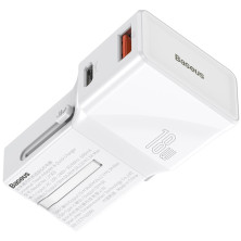 Мережевий зарядний пристрій Baseus Universal Conversion PPS QC3.0 + PD3.0 18W USB + Type-C 3A Універсальне Білий