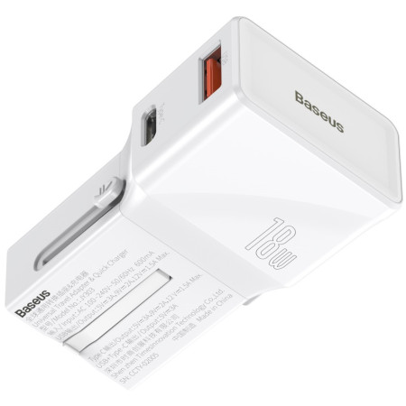 Сетевое зарядное устройство Baseus Universal Conversion PPS QC3.0+PD3.0 18W USB+Type-C 3A Универсальное Белый