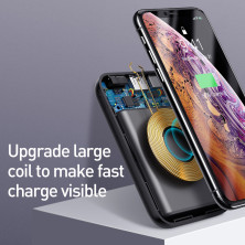 УМБ Baseus Mini S 1in2 Bracket 10000mAh 18W QC3.0 PD з Бездротовий зарядкою Qi 10W Чорний