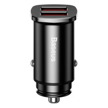 Автомобильное зарядное устройство Baseus Square Metal QC 3.0 30W 2USB 5A Черный