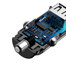 Автомобильное зарядное устройство Baseus Square Metal QC 3.0 30W 2USB 5A Черный