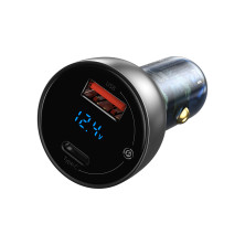 Автомобильное зарядное устройство Baseus Particular Digital QC 4.0+PD3.0 PPS 65W USB + Type-C 5A Серый