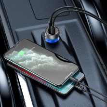 Автомобильное зарядное устройство Baseus Particular Digital QC 4.0+PD3.0 PPS 65W USB + Type-C 5A Серый