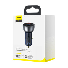 Автомобильное зарядное устройство Baseus Particular Digital QC 4.0+PD3.0 PPS 65W USB + Type-C 5A Серый