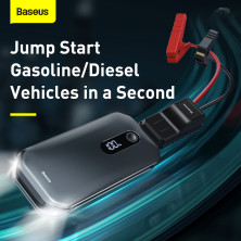 Пускозарядное устройство Бустер Baseus Car Jamp Starter Super Energy Pro 3in1 12V 12000mAh с функцией Павербанка 5V/3A и LED фонарика Черный