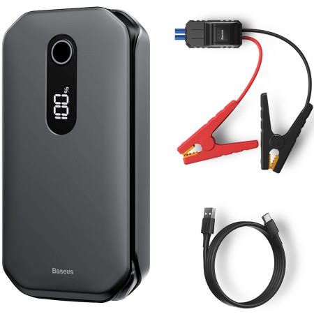 Пускозарядное устройство Бустер Baseus Car Jamp Starter Super Energy Pro 3in1 12V 12000mAh с функцией Павербанка 5V/3A и LED фонарика Черный