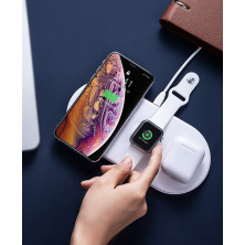 Беспроводное зарядное устройство Baseus Smart 3in1 For Phone+Watch+Pods (18W MAX) Белый