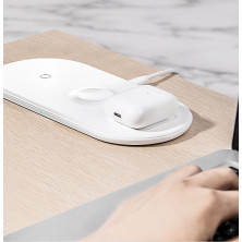 Беспроводное зарядное устройство Baseus Smart 3in1 For Phone+Watch+Pods (18W MAX) Белый