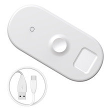 Беспроводное зарядное устройство Baseus Smart 3in1 For Phone+Watch+Pods (18W MAX) Белый
