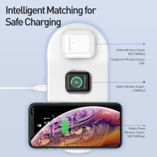 Беспроводное зарядное устройство Baseus Smart 3in1 For Phone+Watch+Pods (18W MAX) Белый