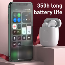 Бездротові Bluetooth навушники Baseus Encok TWS W04 Pro з функцією бездротової зарядки Qi Білий