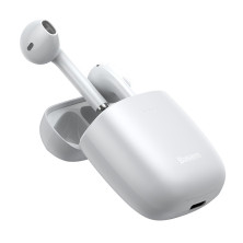Бездротові Bluetooth навушники Baseus Encok TWS W04 Pro з функцією бездротової зарядки Qi Білий