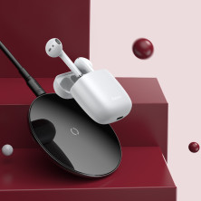 Бездротові Bluetooth навушники Baseus Encok TWS W04 Pro з функцією бездротової зарядки Qi Білий