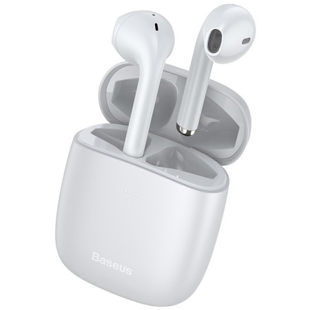 Бездротові Bluetooth навушники Baseus Encok TWS W04 Pro з функцією бездротової зарядки Qi Білий