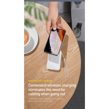 УМБ Baseus Mini S 1in2 Bracket 10000mAh 18W QC3.0 PD з Бездротовий зарядкою Qi 10W Білий