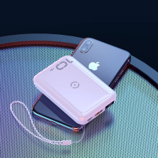 УМБ Baseus Mini S 1in2 Bracket 10000mAh 18W QC3.0 PD з Бездротовий зарядкою Qi 10W Білий