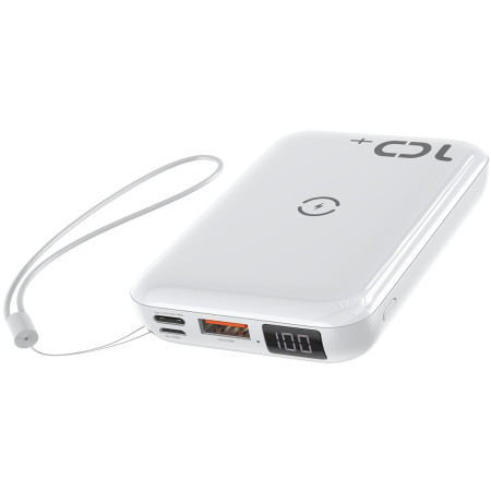 УМБ Baseus Mini S 1in2 Bracket 10000mAh 18W QC3.0 PD з Бездротовий зарядкою Qi 10W Білий