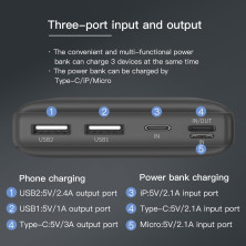 УМБ Baseus Mini JA 30000mAh 15W 3A з технологією PD Чорний