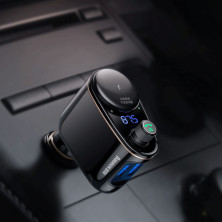 FM-трансмітер Baseus Locomotive MP3 Car Charger 2USB 3.4A Чорний