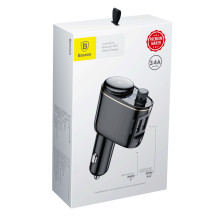 FM-трансмітер Baseus Locomotive MP3 Car Charger 2USB 3.4A Чорний