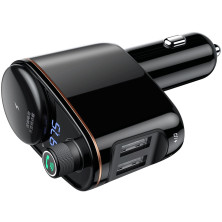 FM-трансмітер Baseus Locomotive MP3 Car Charger 2USB 3.4A Чорний