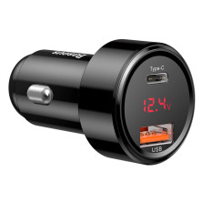 Автомобильное зарядное устройство Baseus Magic Series Dual Quick Charge Car Charger QC 4.0 45W USB + Type-C Черный