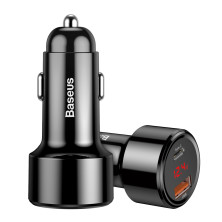 Автомобильное зарядное устройство Baseus Magic Series Dual Quick Charge Car Charger QC 4.0 45W USB + Type-C Черный