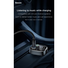 Автомобільний зарядний пристрій Baseus T-Typed MP3 Car Charger S-09 2USB 3.4A Сріблястий