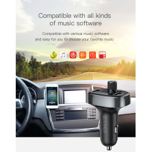 Автомобільний зарядний пристрій Baseus T-Typed MP3 Car Charger S-09 2USB 3.4A Сріблястий