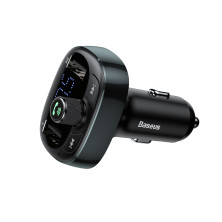 Автомобільний зарядний пристрій Baseus T-Typed MP3 Car Charger S-09 2USB 3.4A Сріблястий