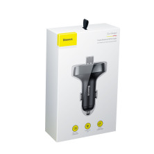 Автомобільний зарядний пристрій Baseus T-Typed MP3 Car Charger S-09 2USB 3.4A Сріблястий
