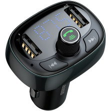 Автомобільний зарядний пристрій Baseus T-Typed MP3 Car Charger S-09 2USB 3.4A Сріблястий