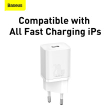 Сетевое зарядное устройство Baseus Super Si QC PD3.0 20W Type-C 3A Белый