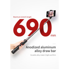 Селфі-монопод Baseus Fully Folding 2in1 з функцією штатива та пультом Bluetooth Чорно-Червоний