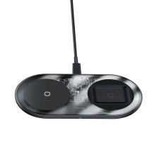 Беспроводное зарядное устройство Baseus Simple 2in1 For Phone+Pods Pro с технологией Qi 15W 2A Прозрачный