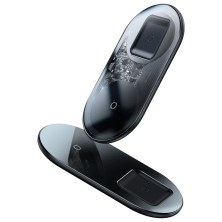 Беспроводное зарядное устройство Baseus Simple 2in1 For Phone+Pods Pro с технологией Qi 15W 2A Прозрачный